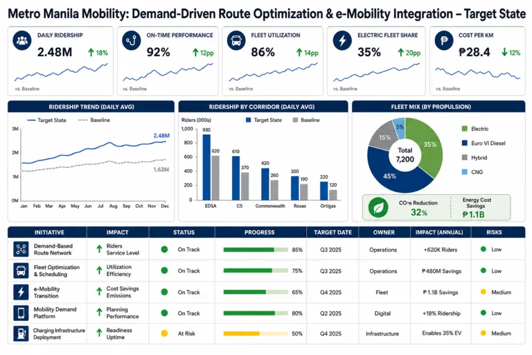 Dashboard — Urban Flow: Optimizing Metro Manila's Transportation Network for the Future